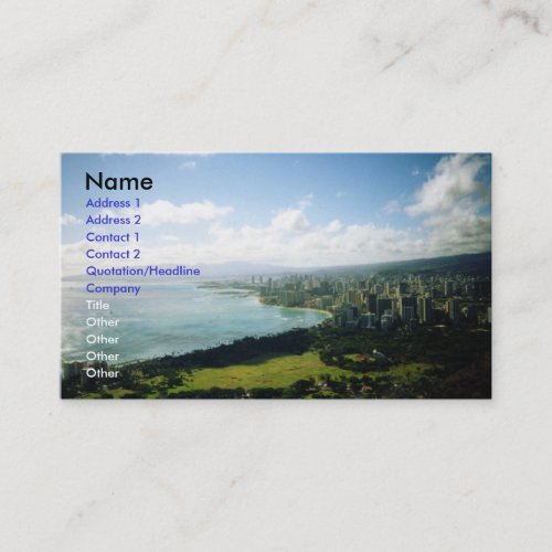 Waikiki view business card templates