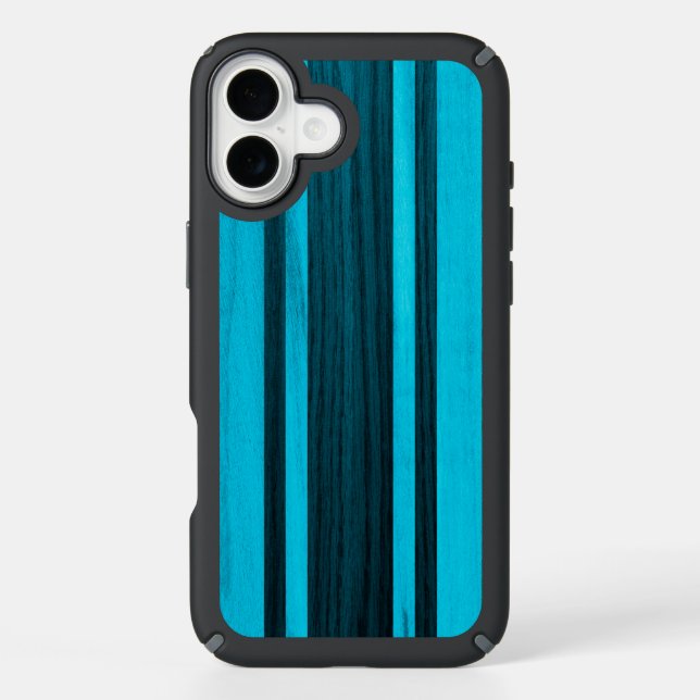 Waikokos Hawaiian Faux Wood Striped Surfboard Speck iPhone Case (Front)