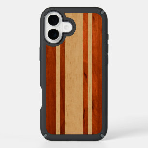 Waikokos Hawaiian Faux Wood Striped Surfboard iPhone 16 Plus Case