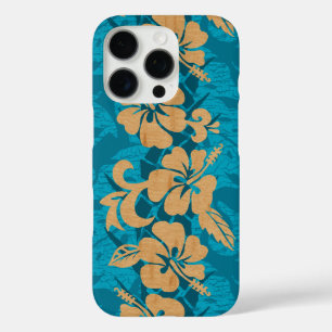 Waikoloa Faux Wood Hawaiian Hibiscus Floral iPhone 16 Pro Case