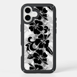 Waikoloa Hawaiian Hibiscus Floral Black iPhone 16 Plus Case