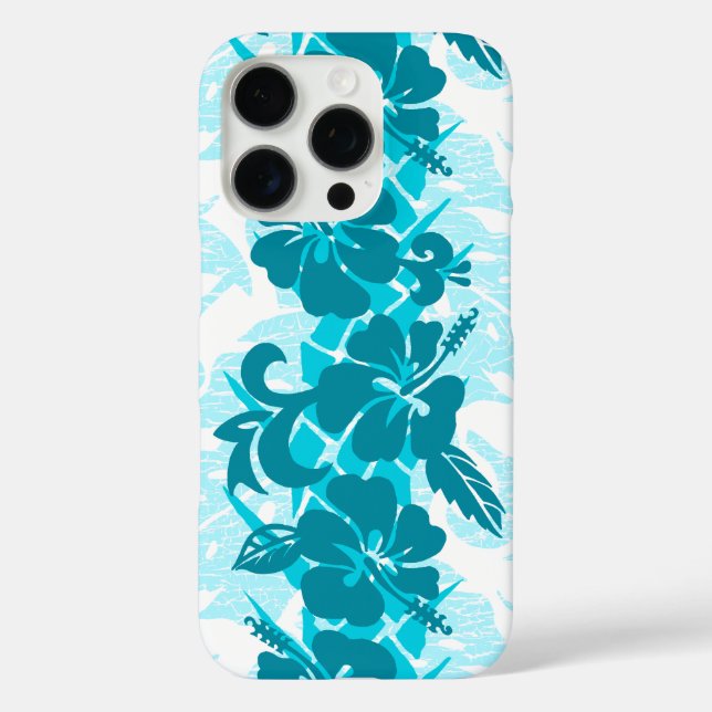Waikoloa Hawaiian Hibiscus Floral Teal Case-Mate iPhone Case (Back)