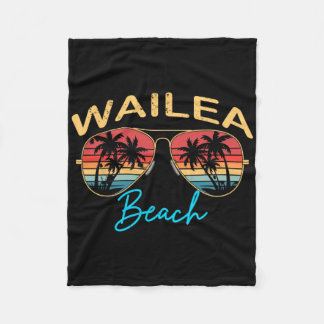 Wailea Beach Hawaii Men Women Souvenir Surfboard Fleece Blanket