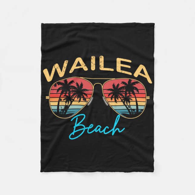 Wailea Beach Hawaii Men Women Souvenir Surfboard  Fleece Blanket (Front)