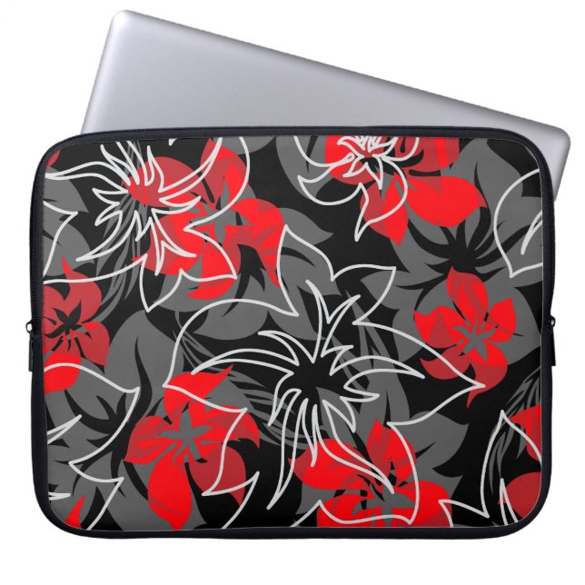 Wailea Hibiscus Hawaiian Neoprene Wetsuit Laptop Sleeve (Front)