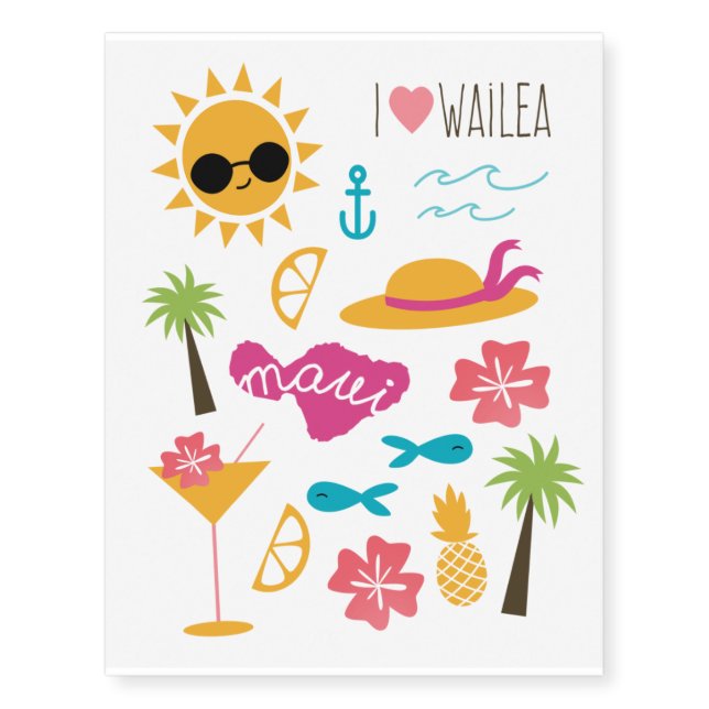 "Wailea" Temporary Tattoos (Front)