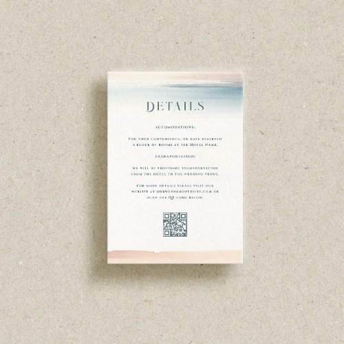 Wailea Wedding QR Code Enclosure Card