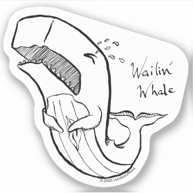 Wailin' Whale Sticker (Front)
