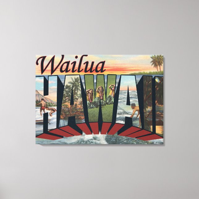 Wailua, HawaiiLarge Letter ScenesWailua, HI Canvas Print (Front)