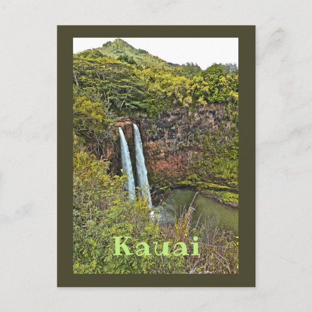 Wailua Waterfall In Kauai Postcard (Front)