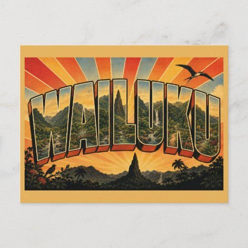 Wailuku Hawaii Valley Rainforest Lava Spire Art Postcard