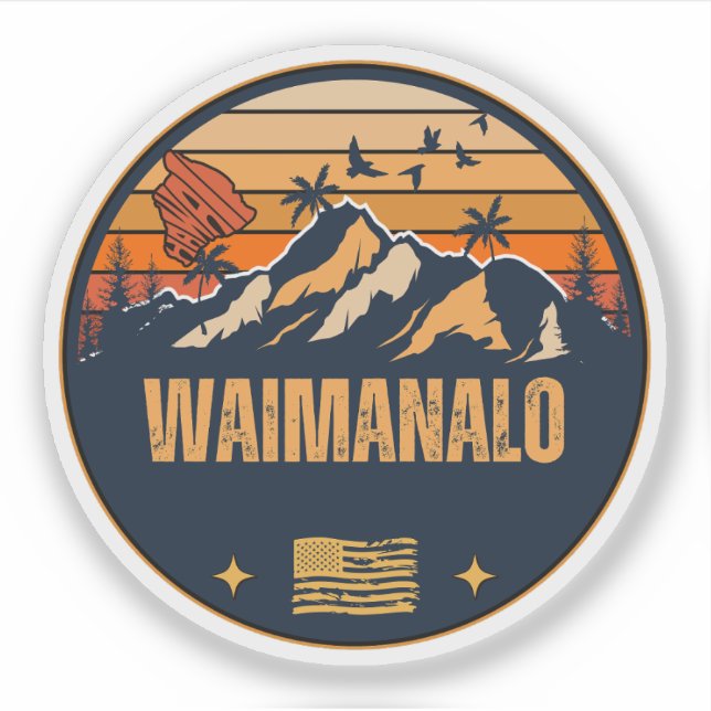 Waimanalo, Hawaii Sticker (Front)