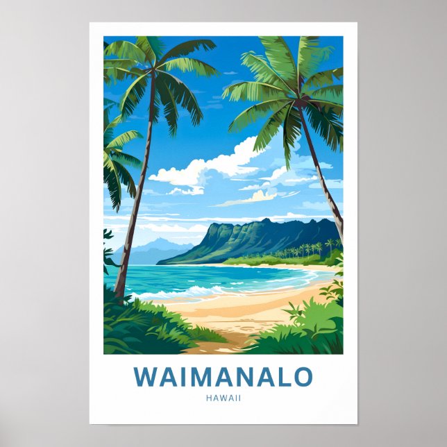 Waimanalo Hawaii Travel Print (Front)