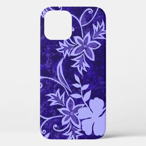 Waimanalo Hawaiian Hibiscus Batik Purple iPhone 12 Pro Case