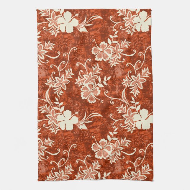 Waimanalo Hawaiian Hibiscus Kitchen Towel (Vertical)