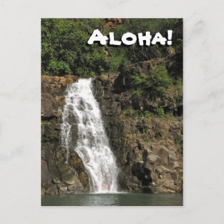 Waimea Audubon Waterfall from Hawaii Postcard