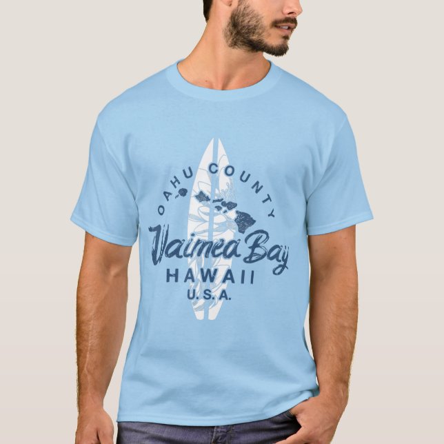 Waimea Bay Hawaii North Shore Oahu Hawaiian Surfin T-Shirt (Front)