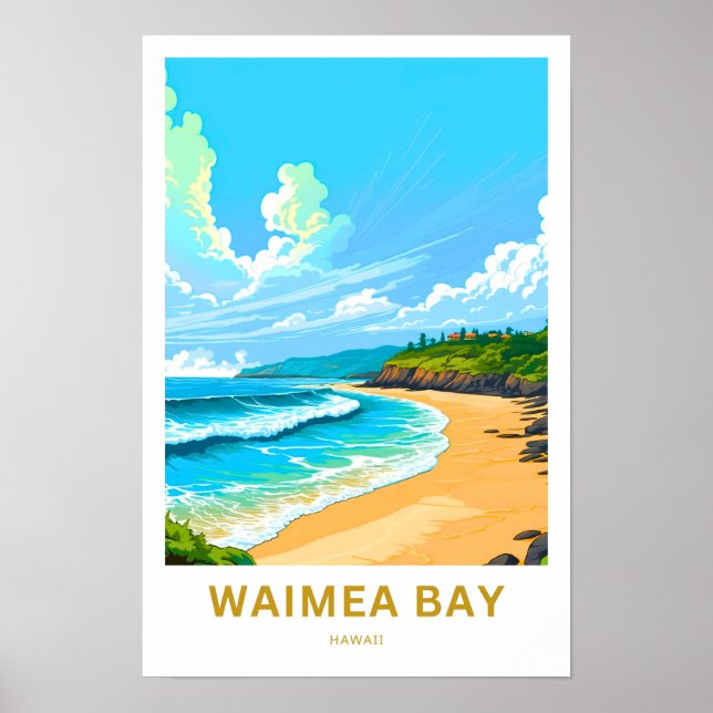 Waimea Bay Hawaii Travel Print (Front)