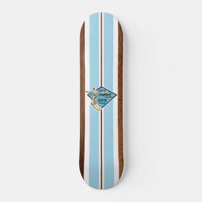 Waimea Bay Vintage Surf Skateboard Deck (Front)