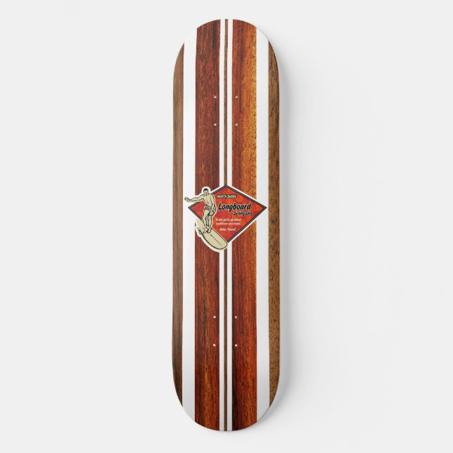 Waimea Bay Vintage Surf Skateboard Deck (Front)