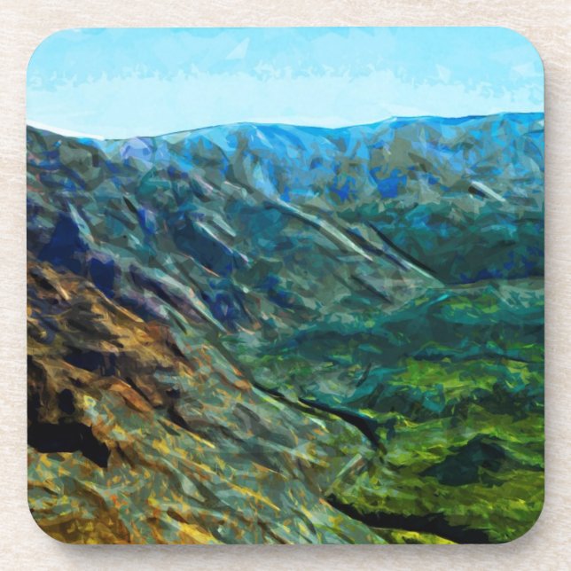 Waimea Canyon 11 Abstract Impressionist.jpg Drink Coaster (Front)