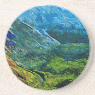 Waimea Canyon Abstract Impressionist Drink Coaster