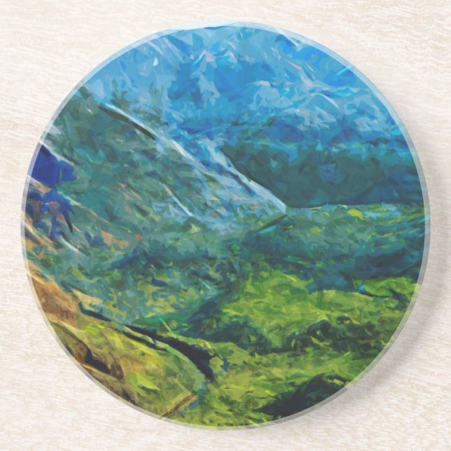 Waimea Canyon Abstract Impressionist Drink Coaster (Front)
