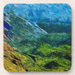 Waimea Canyon Abstract Impressionist Drink Coaster