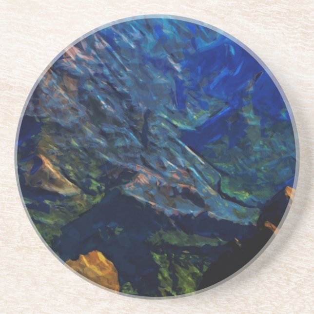 Waimea Canyon Kauai Abstract Impressionist Drink Coaster (Front)