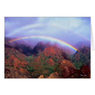 Waimea Canyon - Kauai - Hawaii- Double Rainbow Cards