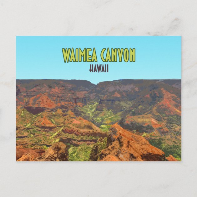 Hawaii Island of Kauai Waimea Canyon Vintage Postcard