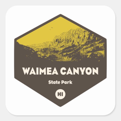 Waimea Canyon State Park Hawaii Square Sticker