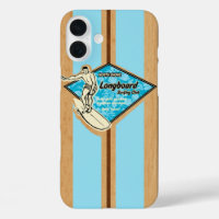 Waimea Surfboard Hawaiian Faux Wood Aqua