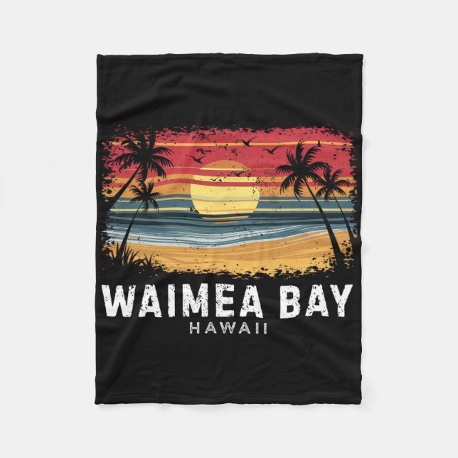 Waimea Y Hawaii Surfboard Beach  Fleece Blanket (Front)