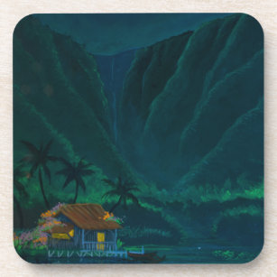 Wainiha Valley Home on a Starry Night Coaster