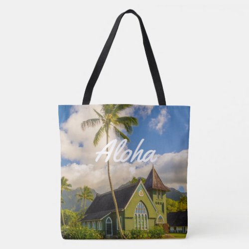 Waioli Huiia Church Hanalei Hawaiian Beach Bag