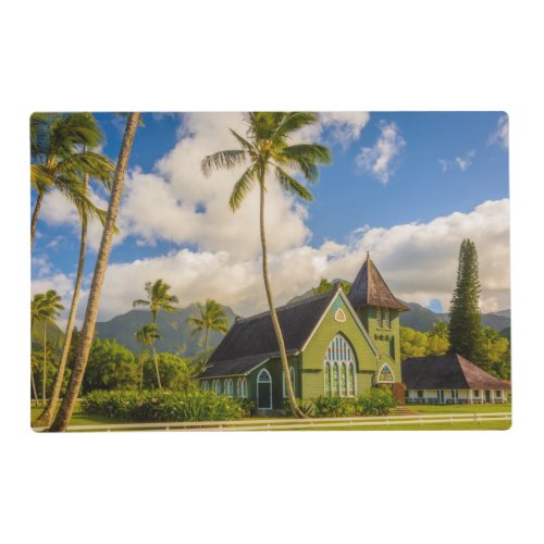Waioli Huiia Church Hanalei Kauai Reversible Placemat