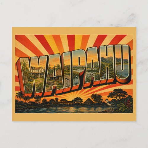 Waipahu Hawaii Wetlands Forest Plantation Art Postcard