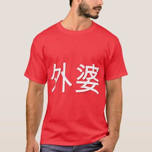 Waipo Grandmother in Mandarin China Chinese  boy T_Shirt