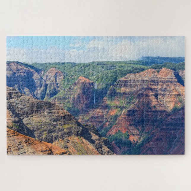 Waipoo Falls in Waimea Canyon, Kauai, Hawaii Jigsaw Puzzle (Horizontal)