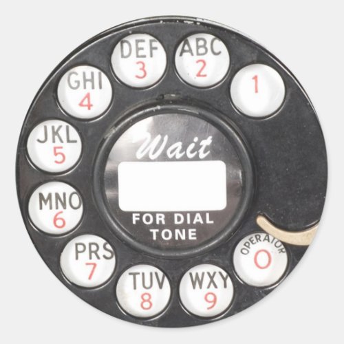 Wait For Dial Tone Classic Round Sticker