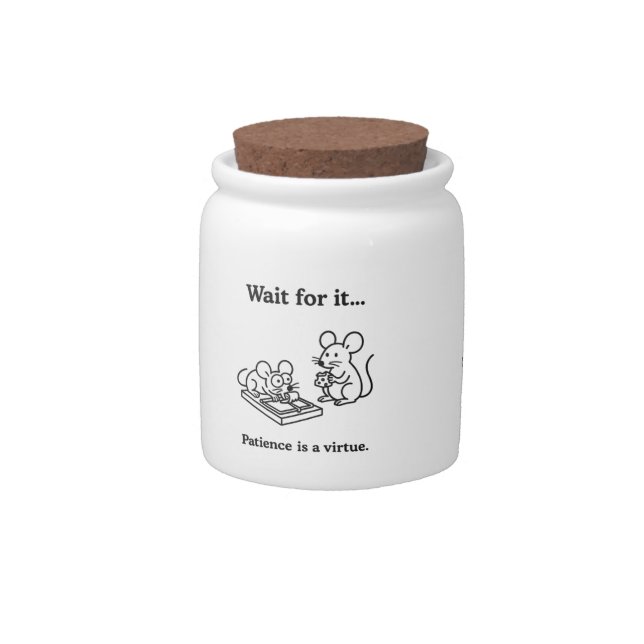 Wait for it funny mice Candy Jar (Front)