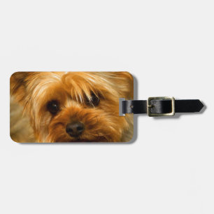 Wait for mom love Yorkie Terrier dog Luggage Tag