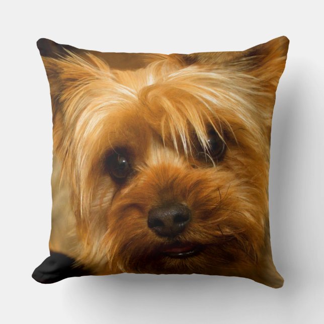 Wait for mom love Yorkie Terrier dog Throw Pillow (Front)