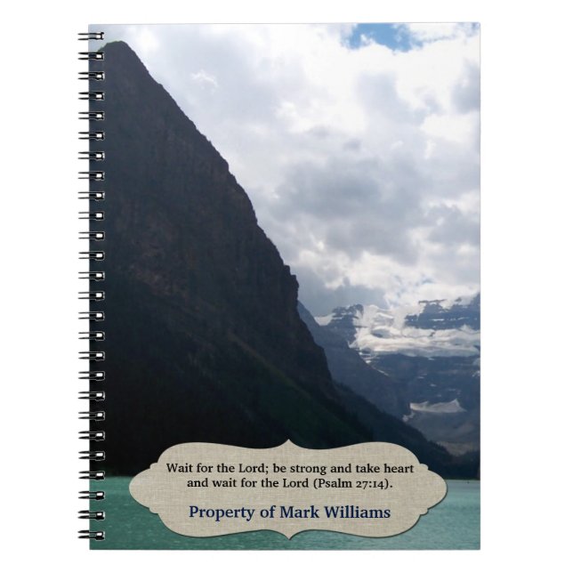 Wait for the Lord Mountain Scripture Personalized Notebook (Front)