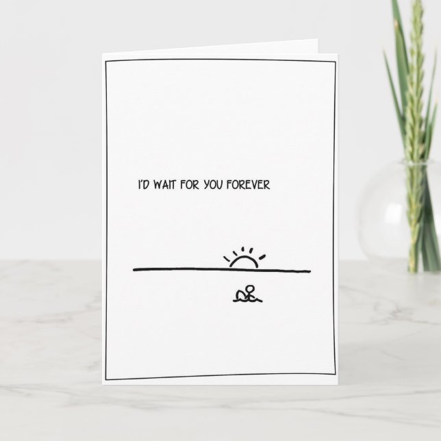 'Wait for you' - Surfing Valentine's Card (Front)