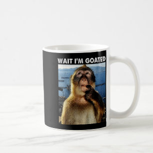 Wait I'm Goated Funny Thinking Monkey Meme Brainro Coffee Mug