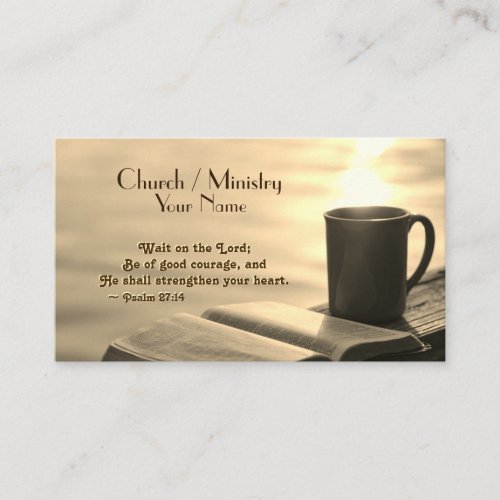 Wait on the Lord Inspirational Bible Verse Business Card
