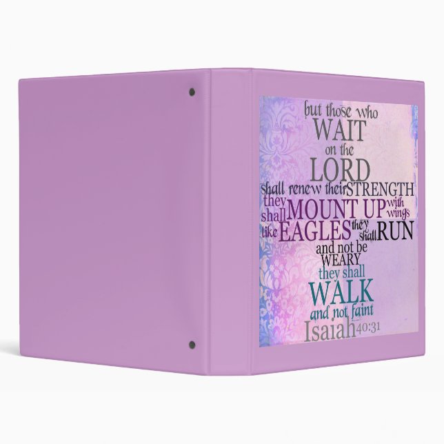 Wait on the Lord Scripture Isaiah 40:31 Binder (Background)