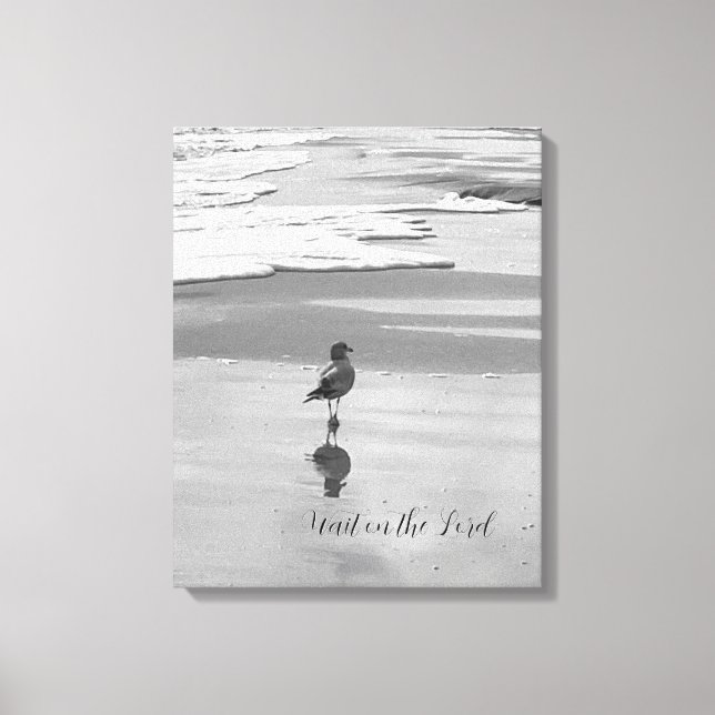 Wait on the Lord Seashore Canvas Print (Front)